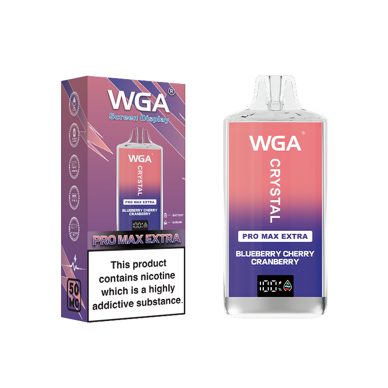WGA Crystal Pro Max Extra 15000  Puffs Disposable Vape-650mAh Battery, 25ml E-liquid, Multiple Nicotine 15 Flavors