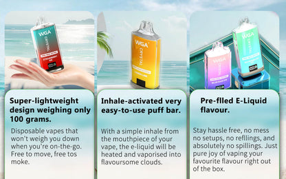 WGA Crystal Pro Max Extra 15000  Puffs Disposable Vape-650mAh Battery, 25ml E-liquid, Multiple Nicotine 15 Flavors