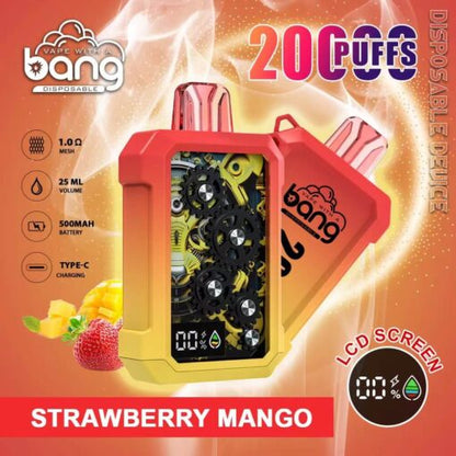 Bang 20000 Puffs Vape 20K Disposable Vape Pen E Cigarette Prefilled 25ml 500mAh Disposable Vape 12 Flavors