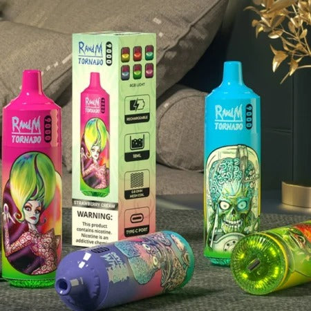 RandM Tornado 9000 Puffs Vape original E Cigarette Bang King Double Crystal 20000 Puffs Vape 20K Disposable Vape Pen E Cigarette Prefilled -850mAh Battery, 14ml E-liquid, Multiple Nicotine 10 Flavors