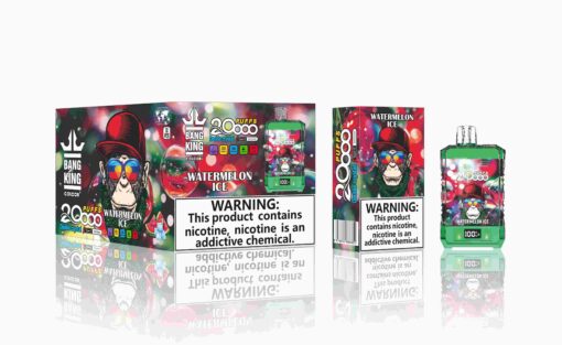 Bang King Box Double Crystal 20000 Puff 20k Display Screen Disposable Electronic Cigarette Vape-850mAh Battery, 40ml E-liquid, Multiple Nicotine 12 Flavors