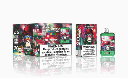 Bang King Box Double Crystal 20000 Puff 20k Display Screen Disposable Electronic Cigarette Vape-850mAh Battery, 40ml E-liquid, Multiple Nicotine 12 Flavors