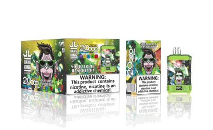 Bang King Box Double Crystal 20000 Puff 20k Display Screen Disposable Electronic Cigarette Vape-850mAh Battery, 40ml E-liquid, Multiple Nicotine 12 Flavors