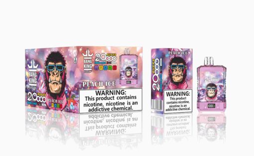 Bang King Box Double Crystal 20000 Puff 20k Display Screen Disposable Electronic Cigarette Vape-850mAh Battery, 40ml E-liquid, Multiple Nicotine 12 Flavors