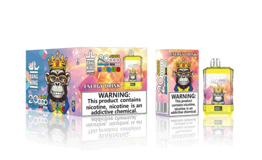 Bang King Box Double Crystal 20000 Puff 20k Display Screen Disposable Electronic Cigarette Vape-850mAh Battery, 40ml E-liquid, Multiple Nicotine 12 Flavors