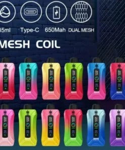 Bang King Double Crystal 20000 Puffs Vape 20K Disposable Vape Pen E Cigarette Prefilled 25ml 650mAh