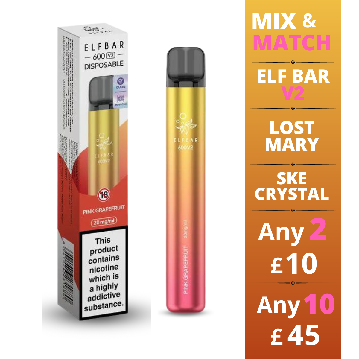 Pink Grapefruit  -  Elf Bar 600 V2