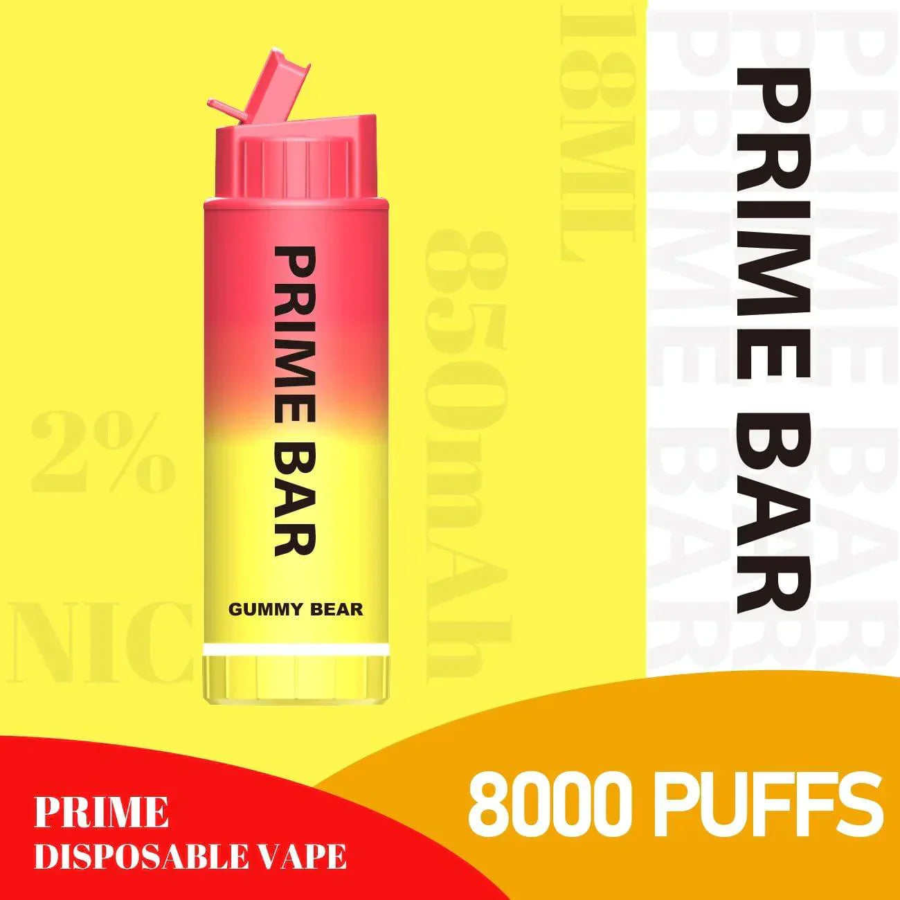 PRIME BAR 8000 PUFFS  20MG  2ml DISPOSABLE VAPES