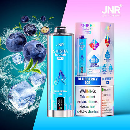 JNR Shisha Max 22000 22K Puffs Original DTL Disposable Vape Pen-850mAh Battery, 40ml E-liquid, Multiple Nicotine 12 Flavors