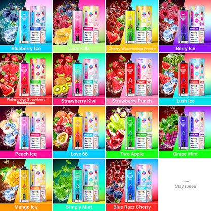 JNR Shisha Max 22000 22K Puffs Original DTL Disposable Vape Pen-850mAh Battery, 40ml E-liquid, Multiple Nicotine 12 Flavors