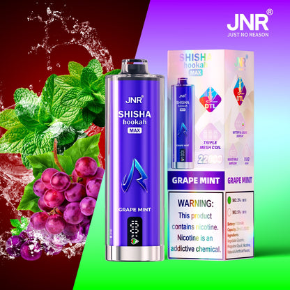 JNR Shisha Max 22000 22K Puffs Original DTL Disposable Vape Pen-850mAh Battery, 40ml E-liquid, Multiple Nicotine 12 Flavors