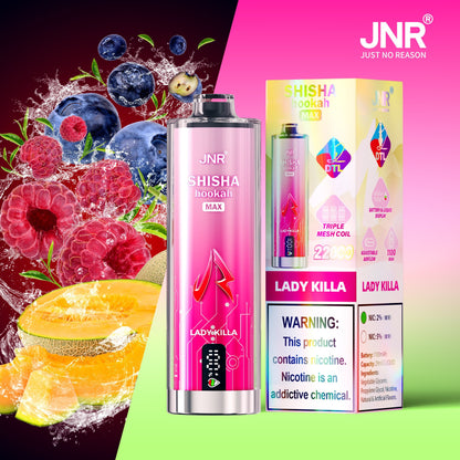 JNR Shisha Max 22000 22K Puffs Original DTL Disposable Vape Pen-850mAh Battery, 40ml E-liquid, Multiple Nicotine 12 Flavors