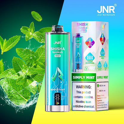 JNR Shisha Max 22000 22K Puffs Original DTL Disposable Vape Pen-850mAh Battery, 40ml E-liquid, Multiple Nicotine 12 Flavors