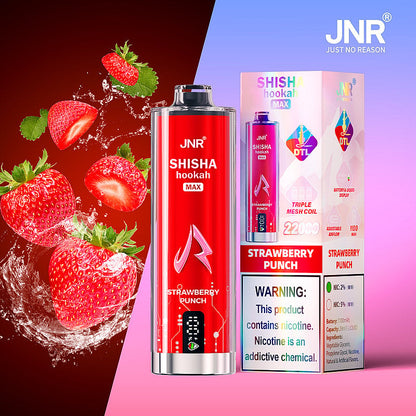 JNR Shisha Max 22000 22K Puffs Original DTL Disposable Vape Pen-850mAh Battery, 40ml E-liquid, Multiple Nicotine 12 Flavors