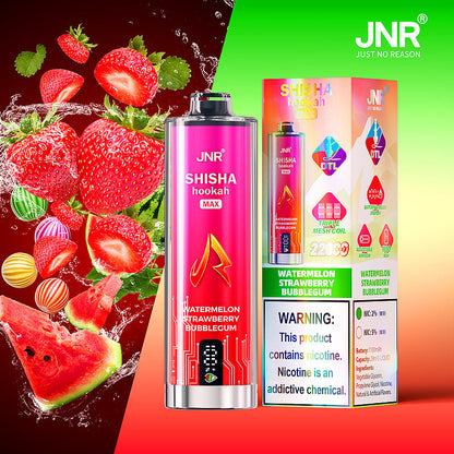 JNR Shisha Max 22000 22K Puffs Original DTL Disposable Vape Pen-850mAh Battery, 40ml E-liquid, Multiple Nicotine 12 Flavors