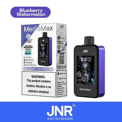 JNR Media Max 40000 40K Puffs Smoke Latest Original Intelligent Disposable Vape-1000mAh Battery,21ml E-liquid, Multiple Nicotine 10 Flavors