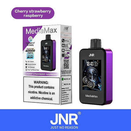 JNR Media Max 40000 40K Puffs Smoke Latest Original Intelligent Disposable Vape-1000mAh Battery,21ml E-liquid, Multiple Nicotine 10 Flavors