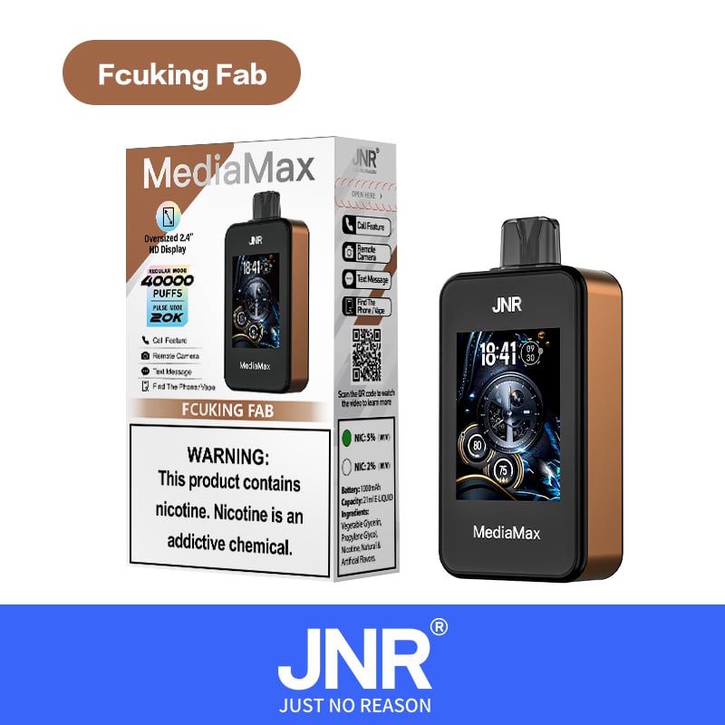 JNR Media Max 40000 40K Puffs Smoke Latest Original Intelligent Disposable Vape-1000mAh Battery,21ml E-liquid, Multiple Nicotine 10 Flavors
