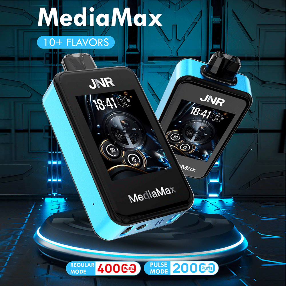 JNR Media Max 40000 40K Puffs Smoke Latest Original Intelligent Disposable Vape-1000mAh Battery,21ml E-liquid, Multiple Nicotine 10 Flavors