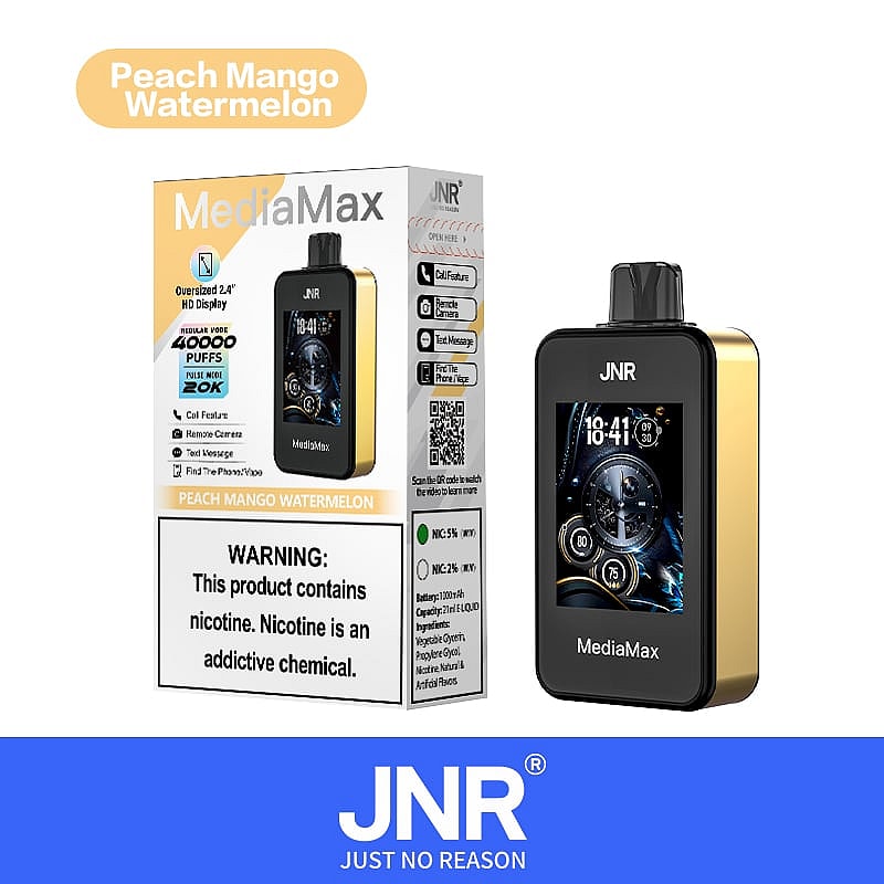 JNR Media Max 40000 40K Puffs Smoke Latest Original Intelligent Disposable Vape-1000mAh Battery,21ml E-liquid, Multiple Nicotine 10 Flavors