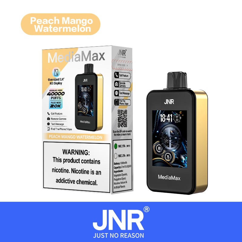 JNR Media Max 40000 40K Puffs Smoke Latest Original Intelligent Disposable Vape-1000mAh Battery,21ml E-liquid, Multiple Nicotine 10 Flavors