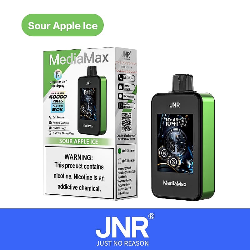 JNR Media Max 40000 40K Puffs Smoke Latest Original Intelligent Disposable Vape-1000mAh Battery,21ml E-liquid, Multiple Nicotine 10 Flavors