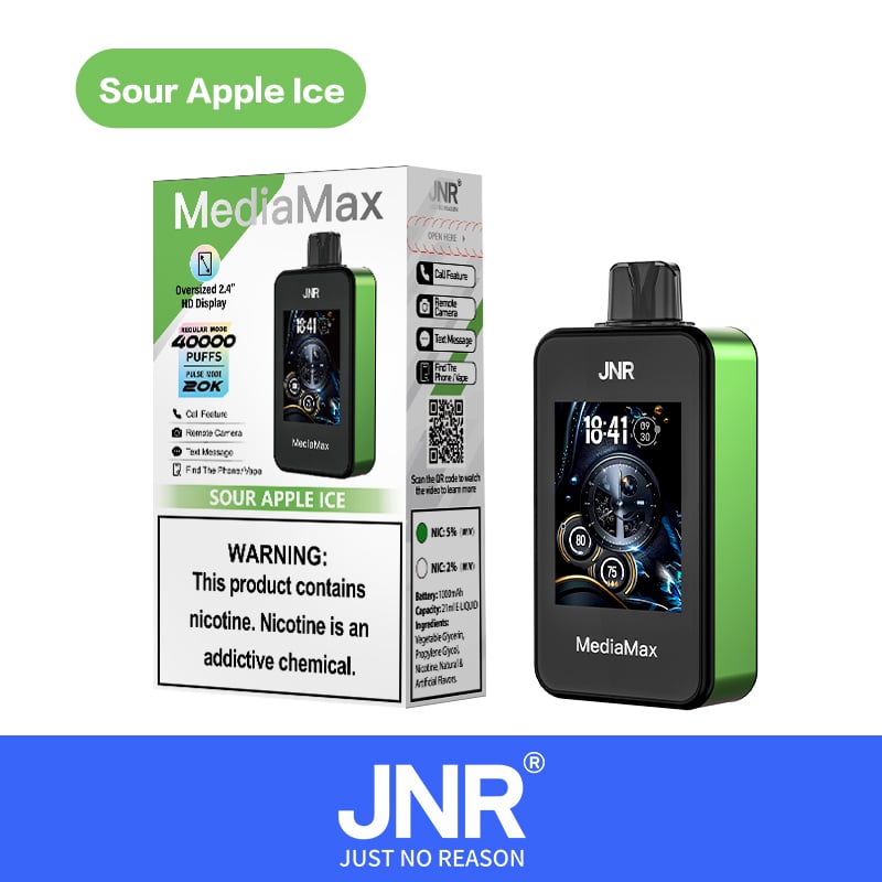JNR Media Max 40000 40K Puffs Smoke Latest Original Intelligent Disposable Vape-1000mAh Battery,21ml E-liquid, Multiple Nicotine 10 Flavors