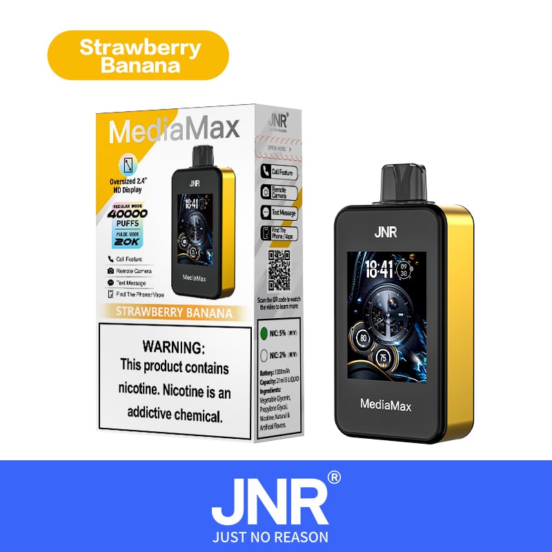 JNR Media Max 40000 40K Puffs Smoke Latest Original Intelligent Disposable Vape-1000mAh Battery,21ml E-liquid, Multiple Nicotine 10 Flavors