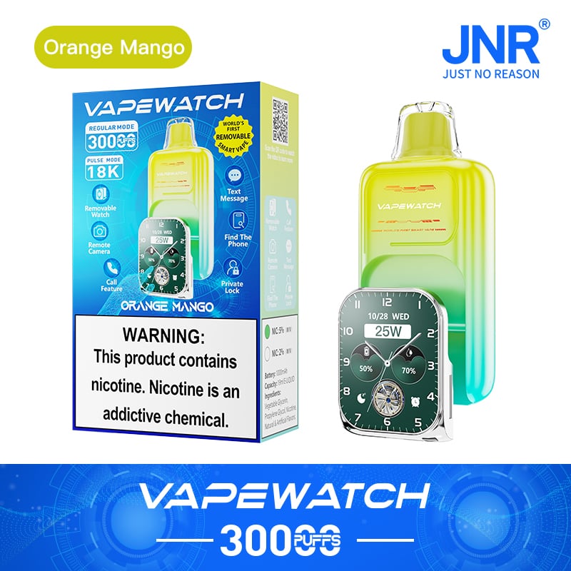 JNR Vape Watch 30000 30K Puffs Smoke Hot Selling Original Smart Disposable Vape-1000mAh Battery, 19ml E-liquid, Multiple Nicotine 10 Flavors