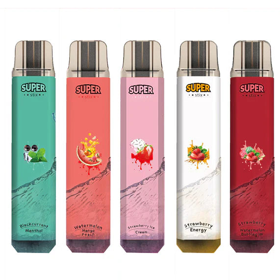Super Stix 600 Disposable Vapes Bar 20mg 2ml tpd uk