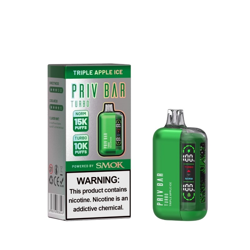 SMOK Priv Bar Turbo 15000 Puffs Disposable Vape Wholesale-800mAh battery, 16ml E-liquid, Multiple Nicotine 17 Flavors